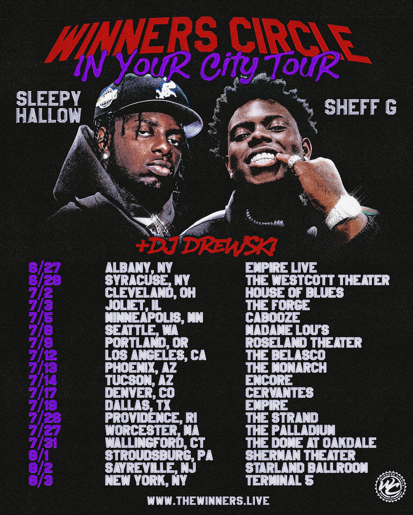 Sheff G Winners Circle In Your City Tour Poster